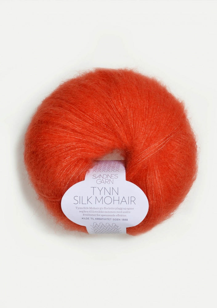 3818 Oransje "That orange feeling" -	Tynn Silk Mohair - Sandnes garn - Garntopia