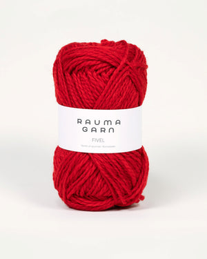 02 Mørk rød -	Fivel - Rauma Garn - Garntopia