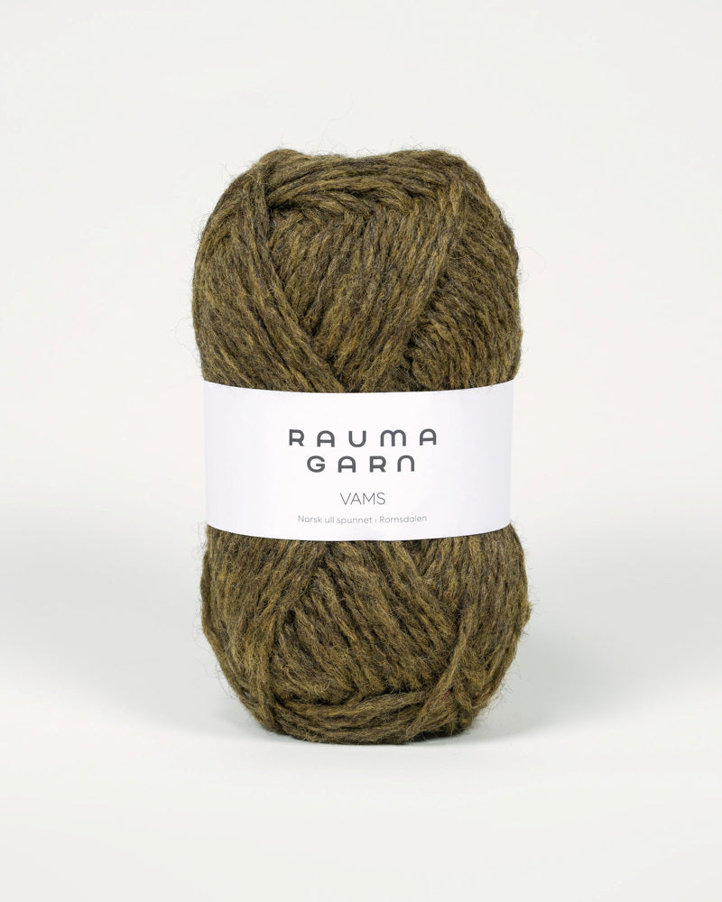 406 Mørk melert Mosegrønn -	Vams - Rauma Garn - Garntopia