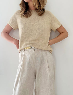 Le Knit - Plain Yoke Tee 28 - Papir - Lene Holme Samsøe - Garntopia