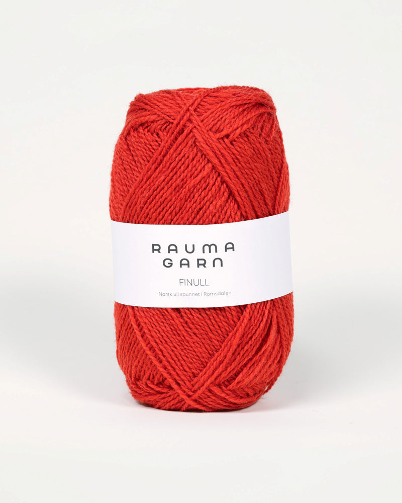 469 Dempet rød -	Finull Pt2 - Rauma Garn - Garntopia