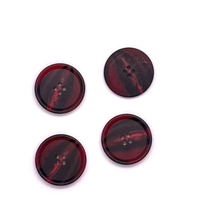 Knapp, Mørk Rosa - Resin - 30 mm