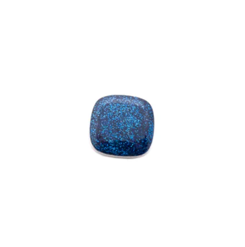 Knapp Sølv/Blå  - 23 mm - KN621 - Kort & Godt - Garntopia