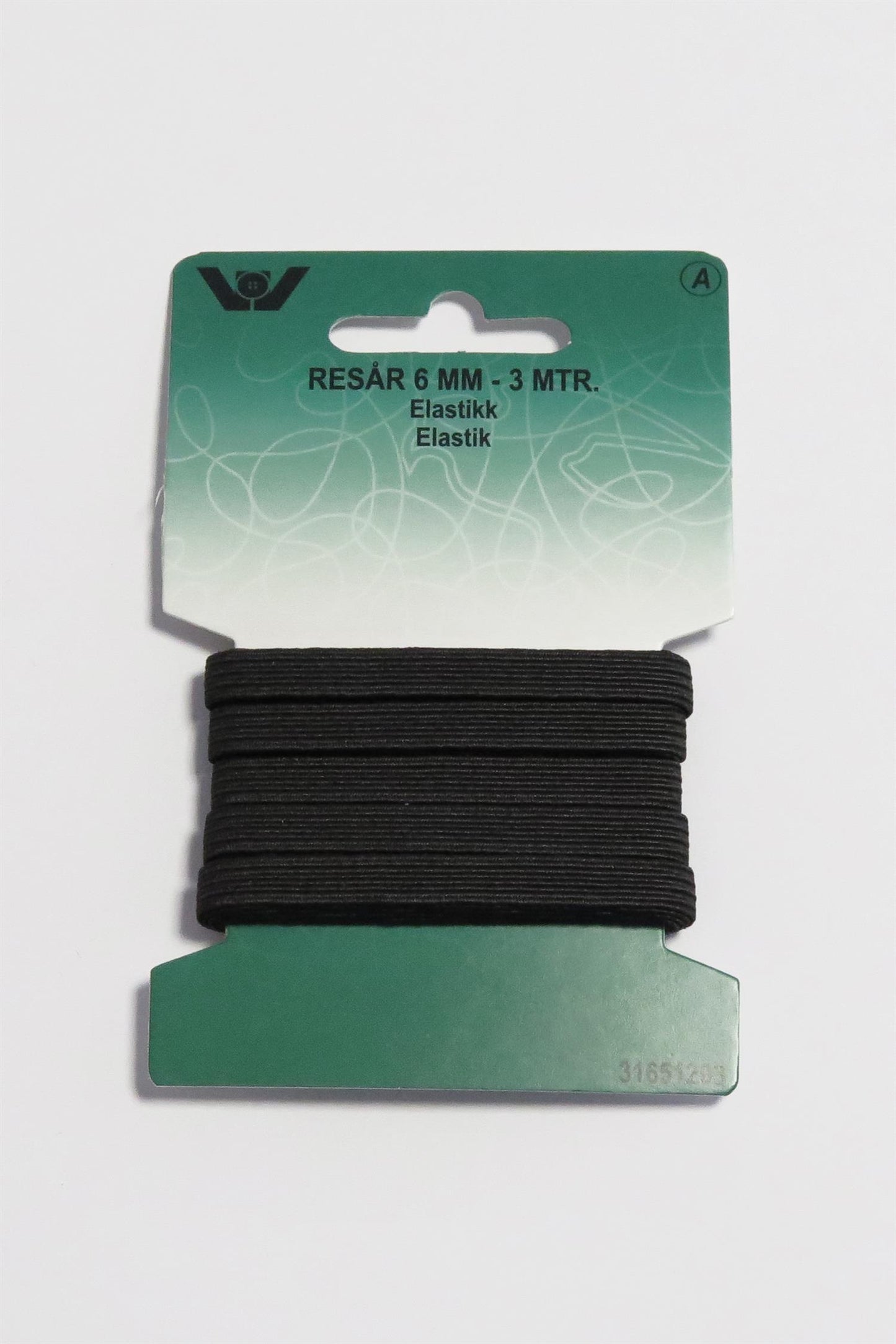 Elastikk 6 mm - Sort - Ukjent - Garntopia