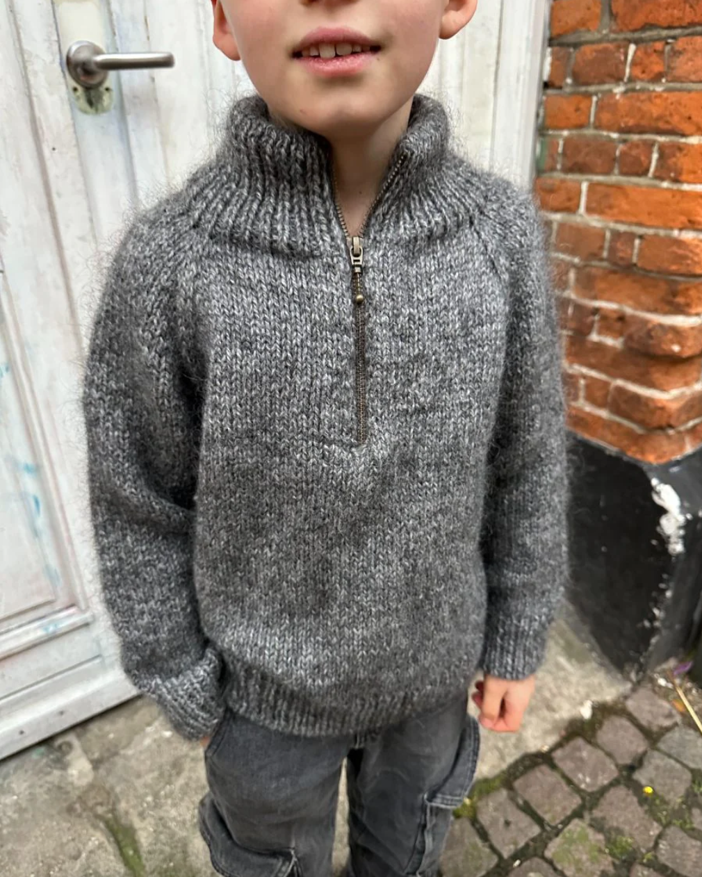 Zipper Sweater Junior - Papir - PetiteKnit - Garntopia