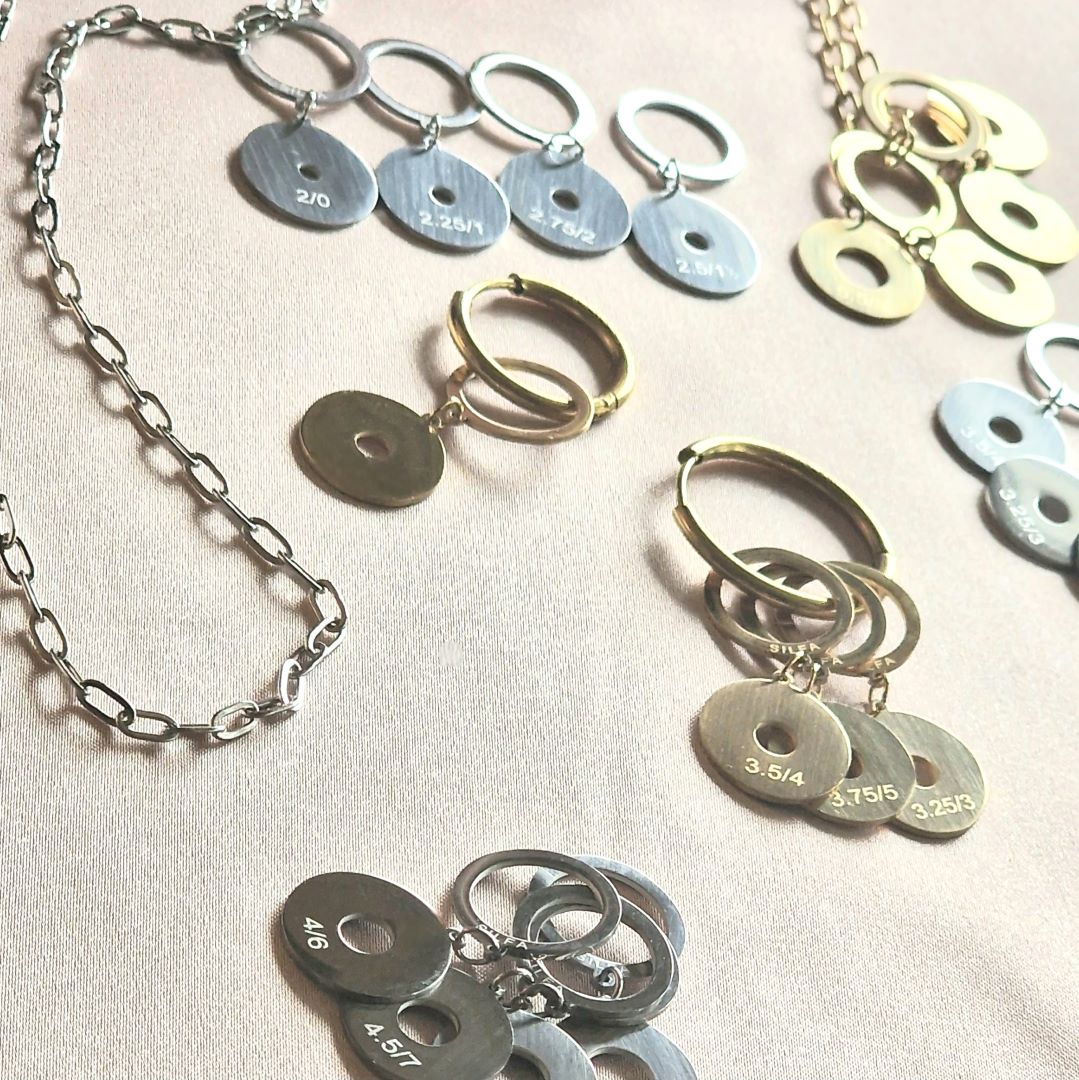 My Pearl - Stitch Markers CHARMS - NEEDLE GAUGES - Pack 2 - Silver - SILFA ehf - Garntopia