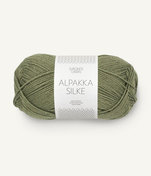 9062 Olivengrønn -	Alpakka silke - Sandnes garn - Garntopia