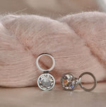 My Pearl - Stitch Markers CHARMS, 2 pcs - Large zircons - Clear - Silver