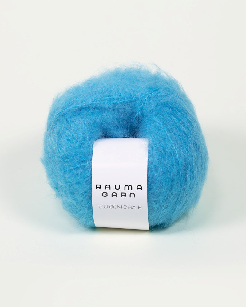 Tjukk Mohair 077 Turkis -	Tjukk Mohair - Rauma Garn - Garntopia