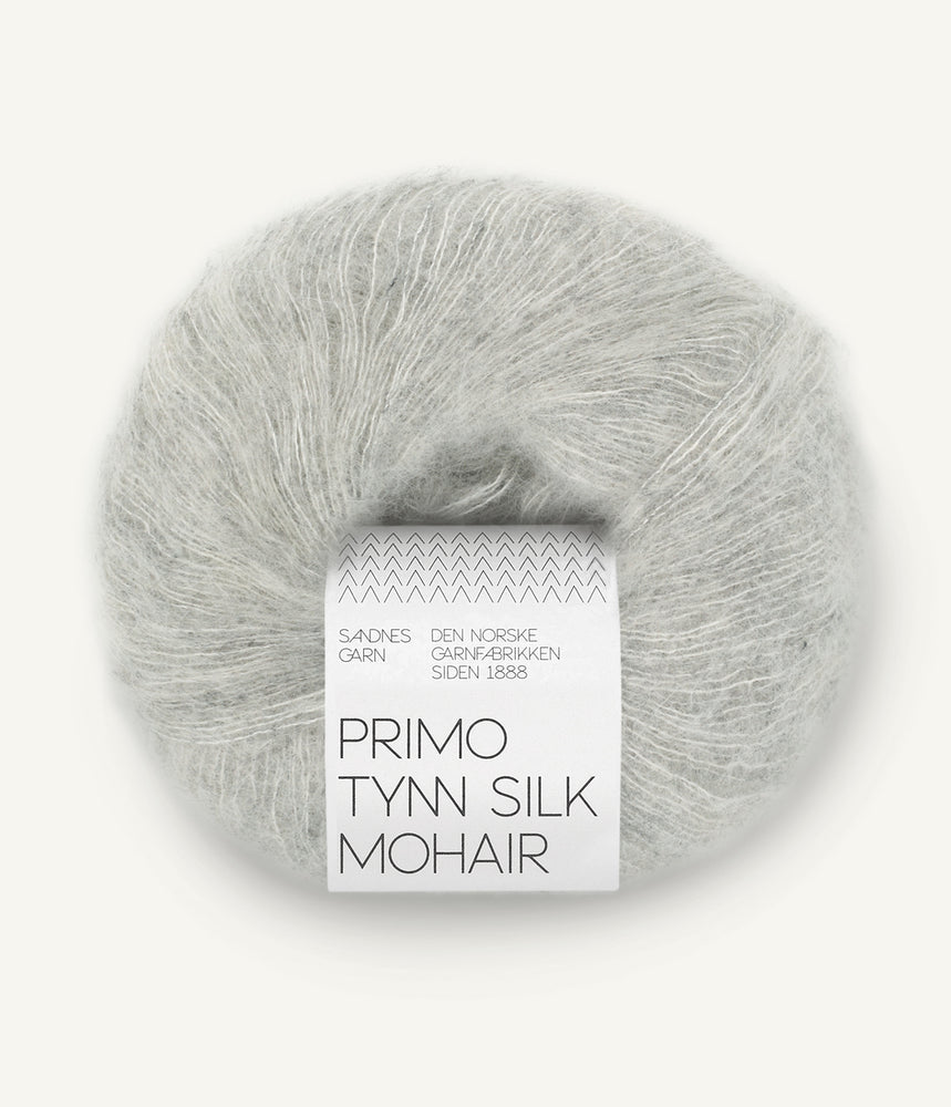 1022 Lys Gråmelert - Primo Tynn Silk Mohair