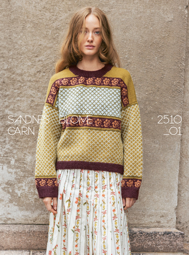 2510 - Norske Ikoner Voksen - NR. 1 BLOME DAMEGENSER - Sandnes garn - Garntopia