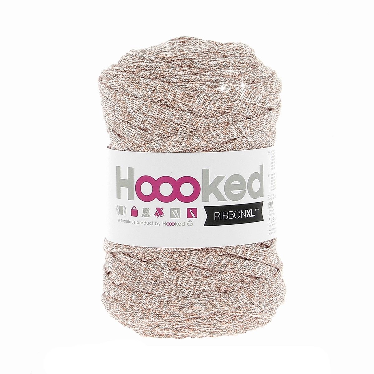 Cristal White  -	Ribbon XL Lurex - Hoooked Yarn - Garntopia