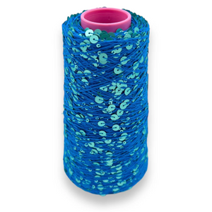 Isole Blau - Paillettengarn 200gr - Wolle Halle - Garntopia