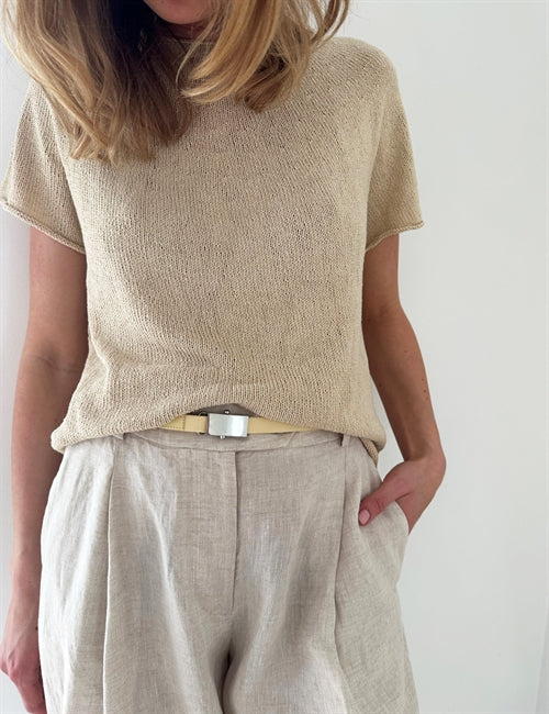 Le Knit - Plain Yoke Tee 28 - Papir - Lene Holme Samsøe - Garntopia