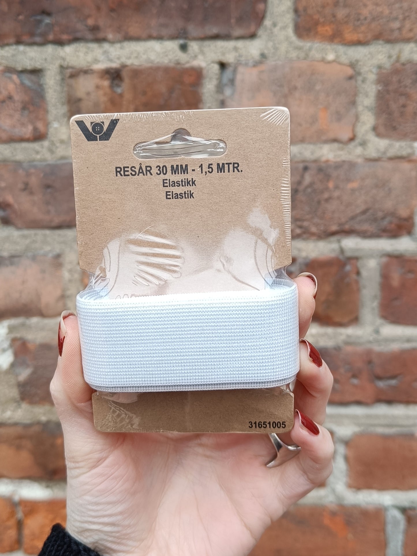 Elastikk 30 mm - Hvit - Ukjent - Garntopia