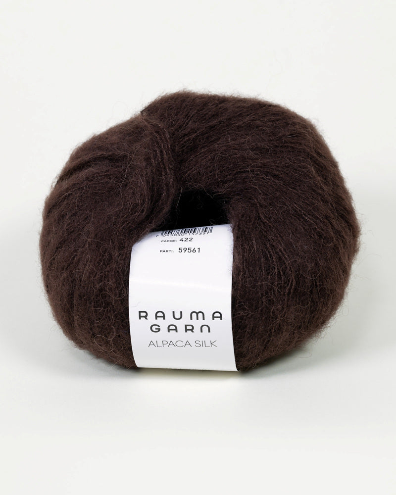422 Mørk brun -	Alpaca Silk - Rauma Garn - Garntopia