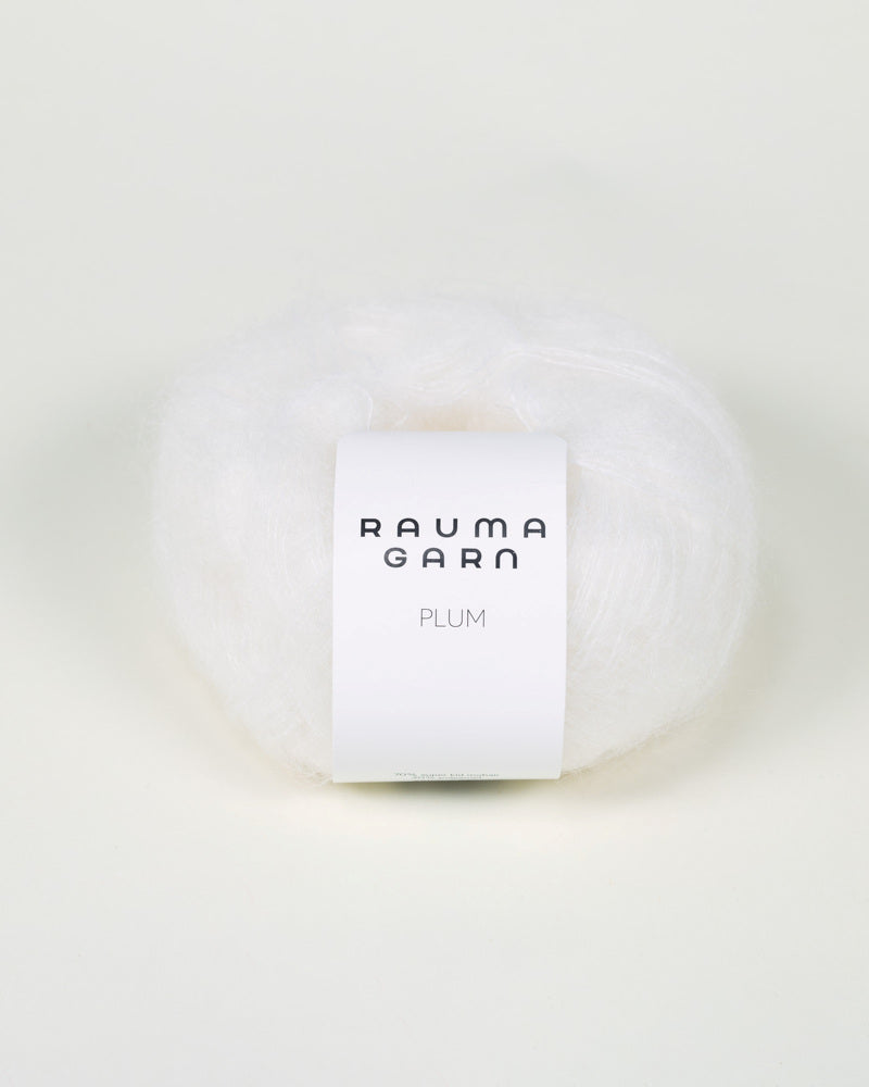 001 Hvit -	Plum - Rauma Garn - Garntopia