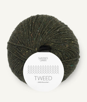 9585 Olivengrønn - Tweed Recycled - Sandnes garn - Garntopia