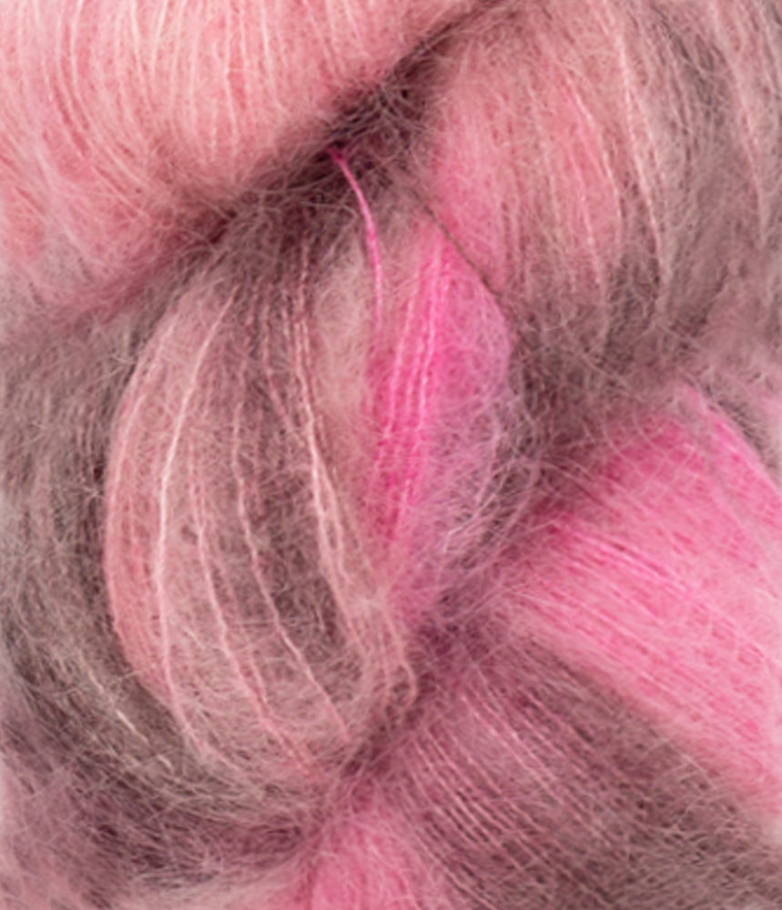 UTGÅTT 4700 Pink Berries -	Tynn Silk Mohair Print - Sandnes garn - Garntopia