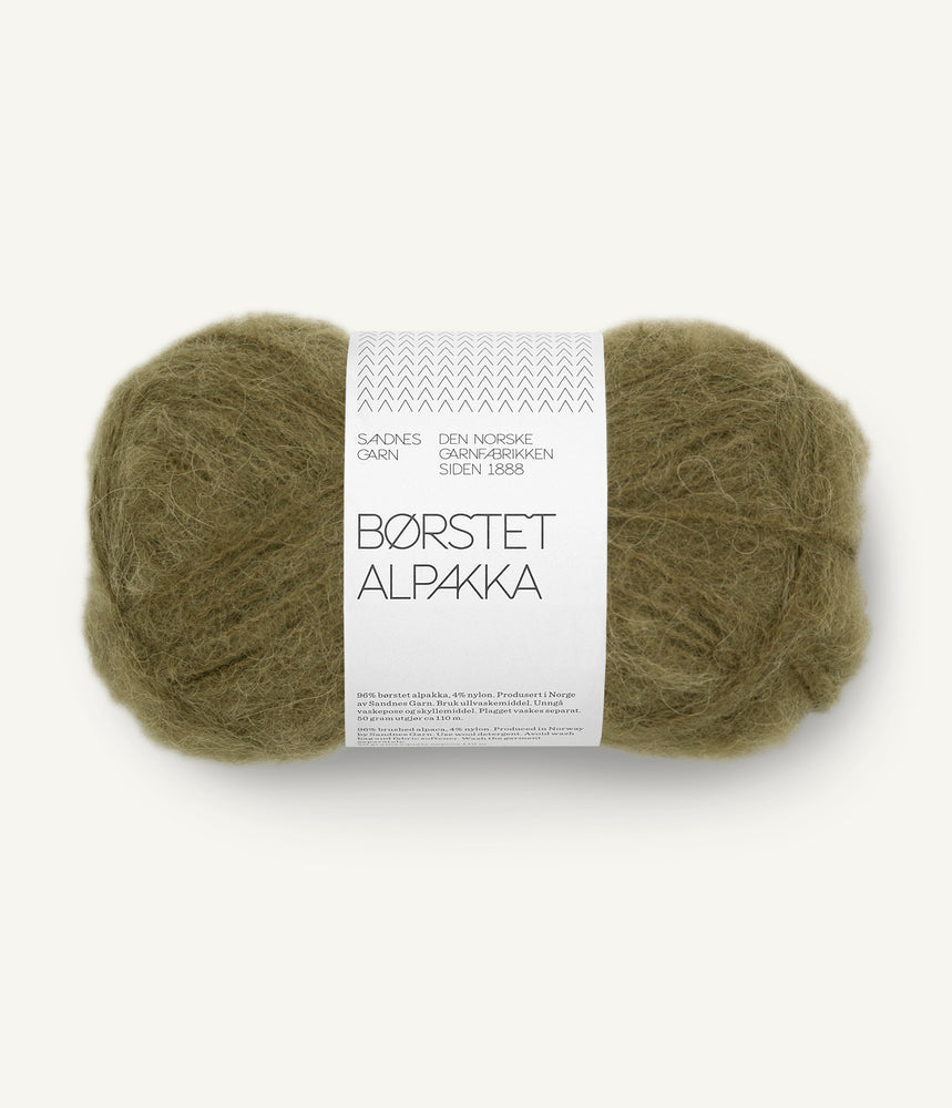 9873 Dark Olive -	Børstet alpakka - Sandnes garn - Garntopia