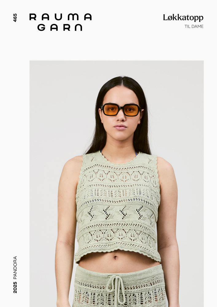 465 Løkkatopp i Pandora - papiroppskrift - Rauma Garn - Garntopia