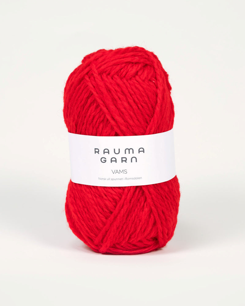V18 Høyrød -	Vams Pt3 - Rauma Garn - Garntopia