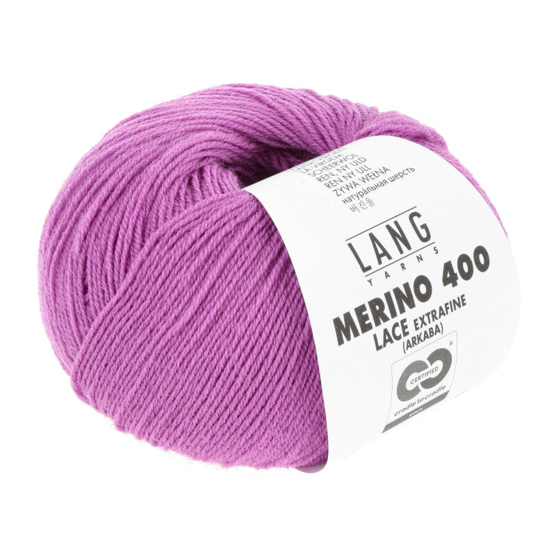 365  Hot Pink -	Merino 400 Lace - Lang Yarns - Garntopia
