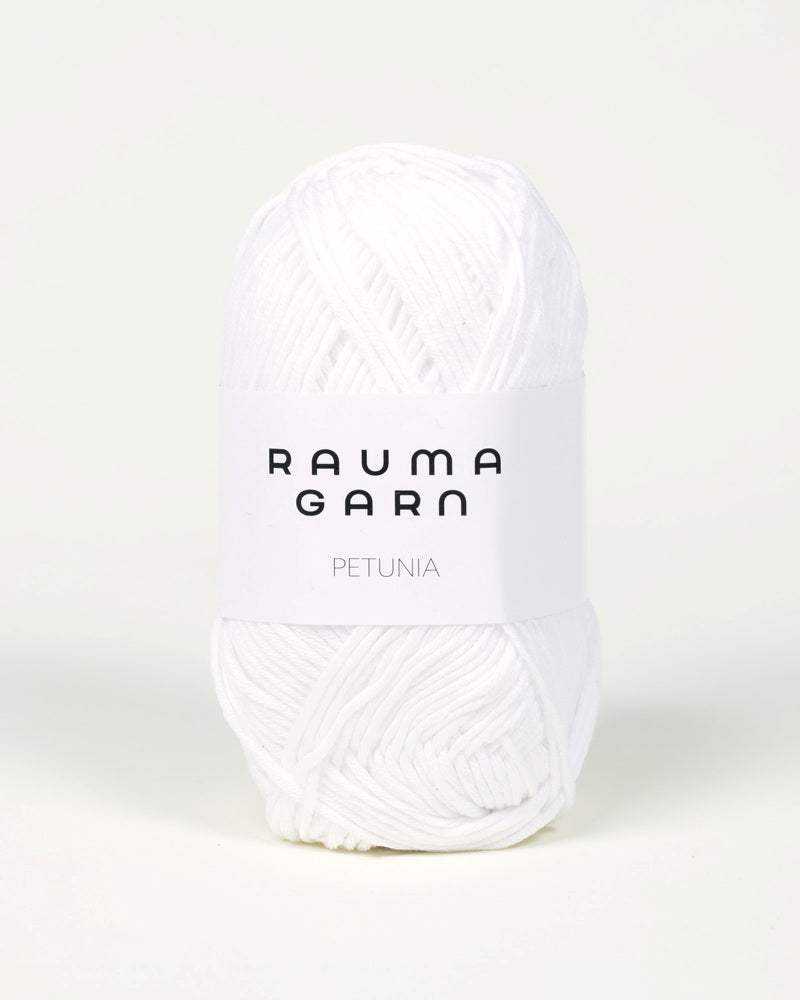 296 Hvit  -	Petunia - Rauma Garn - Garntopia