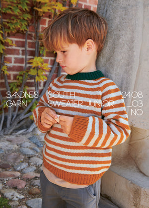 2408 - Mykt til barn - Nr. 3 SOUTH SWEATER JUNIOR - Sandnes garn - Garntopia