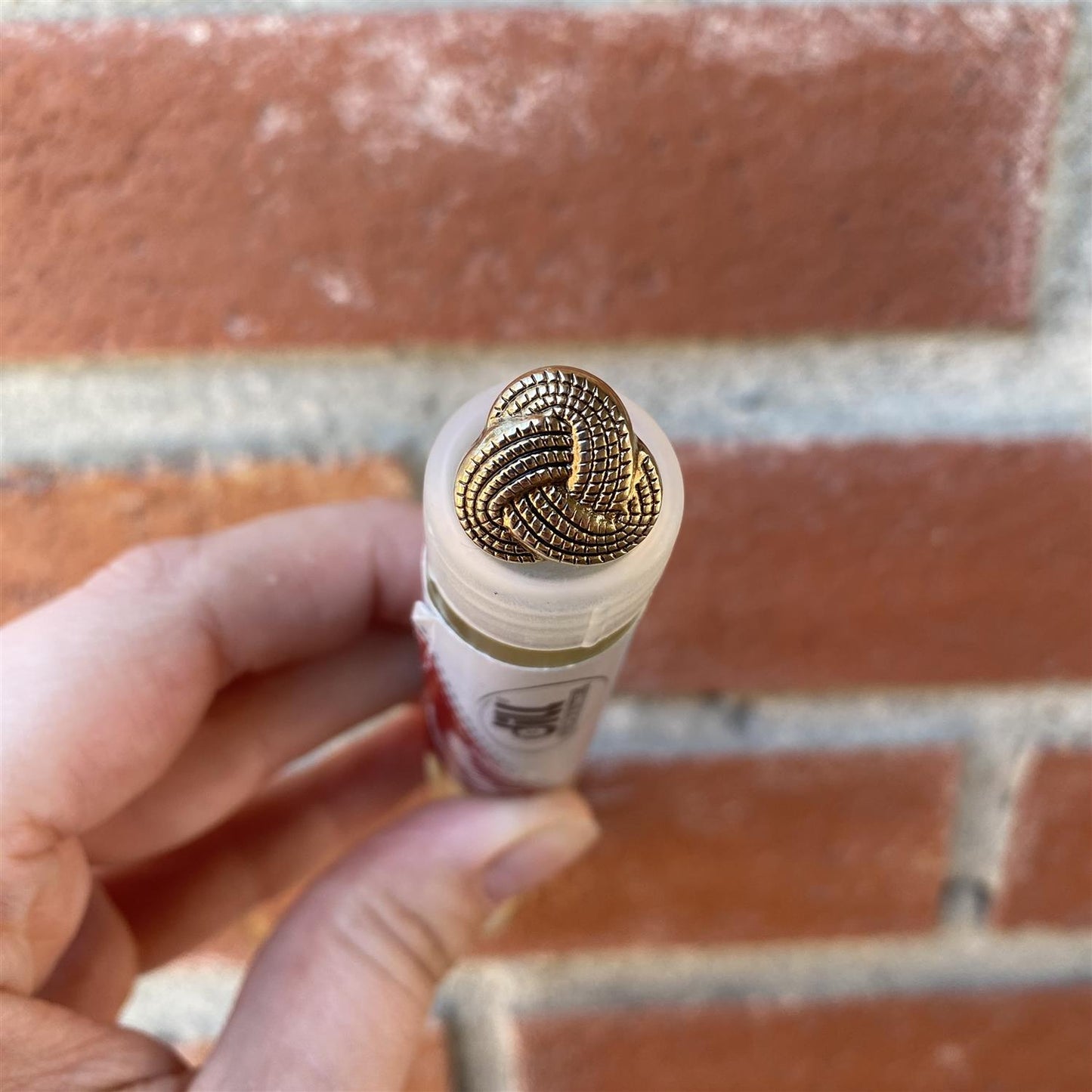 Gullknapp, taukveil - 15 mm - Hjelmtvedt - Garntopia