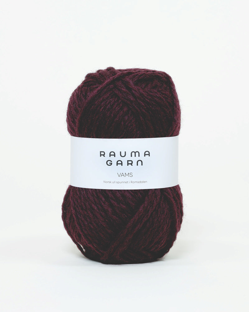 V116 Mørk burgunder -	Vams Pt3 - Rauma Garn - Garntopia