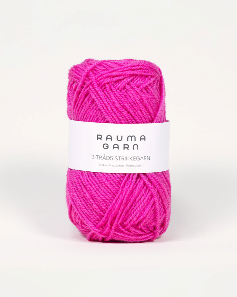 171 Rosa -	3-tr Strikkegarn - Rauma Garn - Garntopia