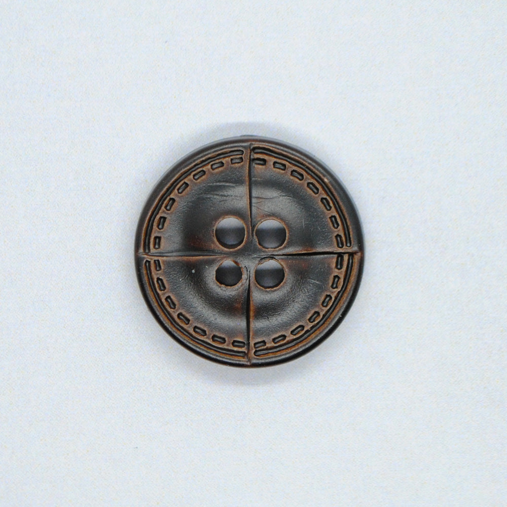 Button 4 holes, Dark brown - 23 mm