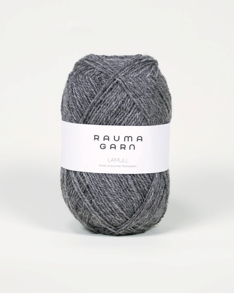 L05 Mørk grå melert -	Lamullgarn - Rauma Garn - Garntopia