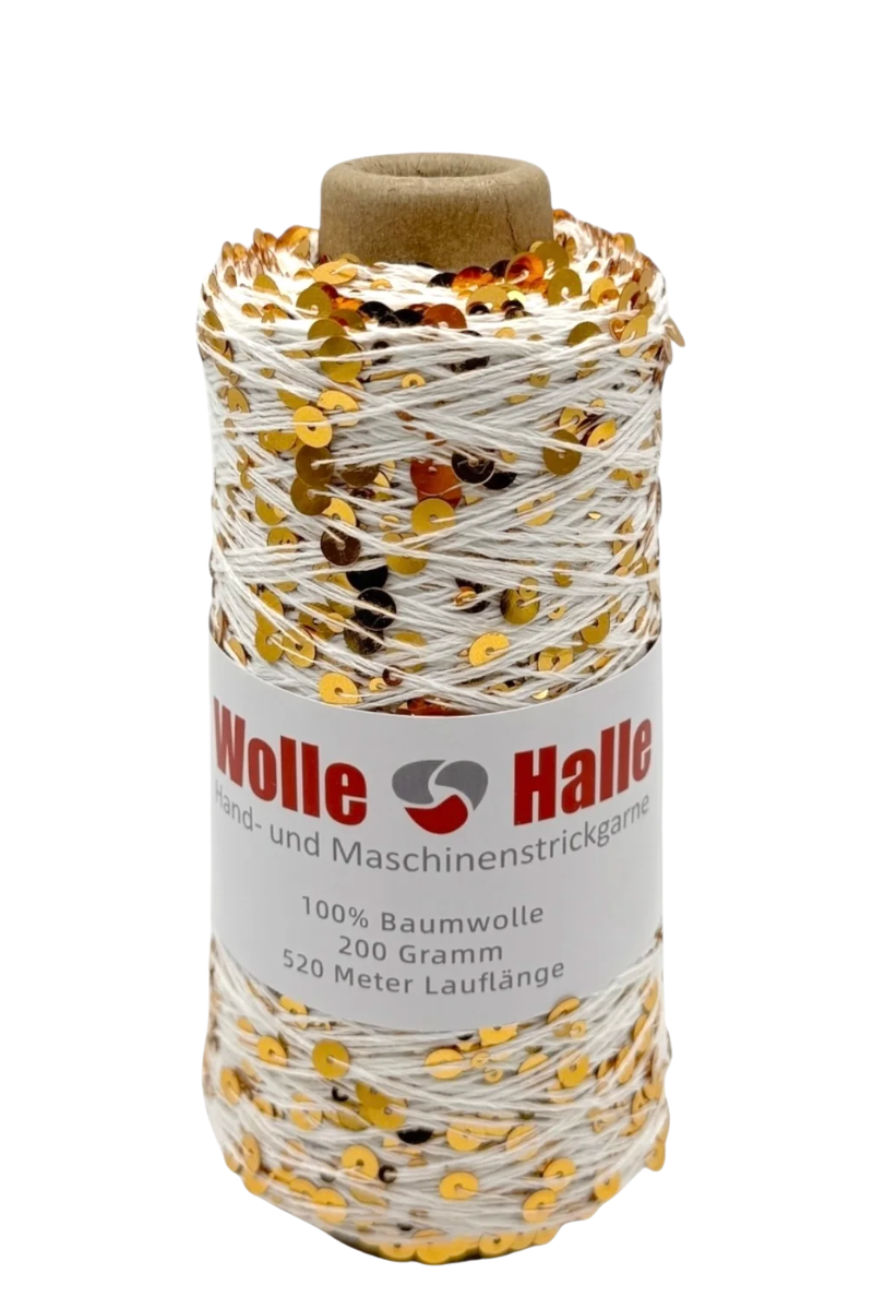 New Gold - Paillettengarn 200gr - Wolle Halle - Garntopia