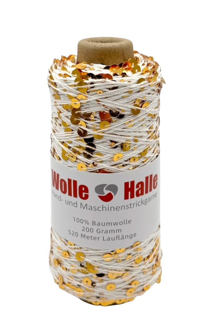 New Gold - Paillettengarn 200gr - Wolle Halle - Garntopia