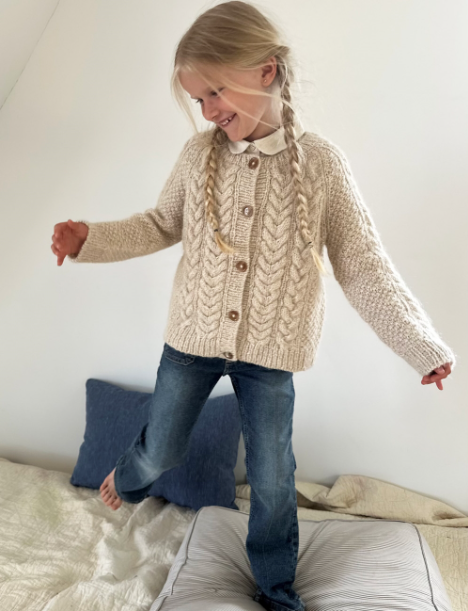 Le Knit - Siri Cardigan Junior - Papir