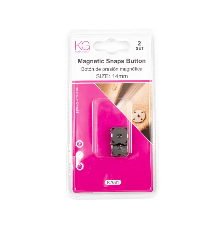 Magnetknapp Sort 14mm K7681 - Kort & Godt - Garntopia