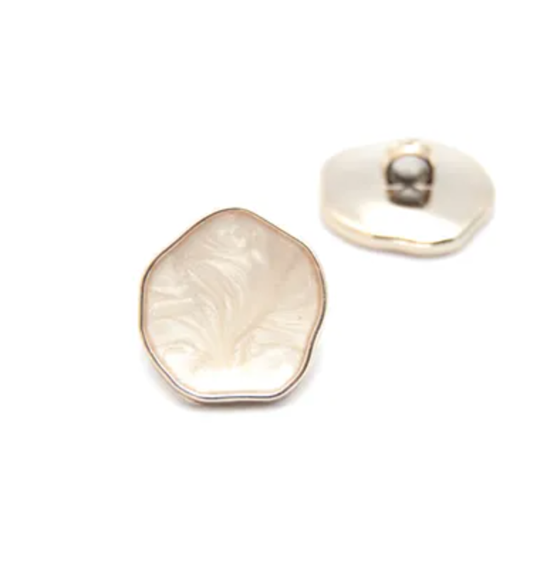 Knapp Krem/Gull - 20 mm - KN403 - Kort & Godt - Garntopia