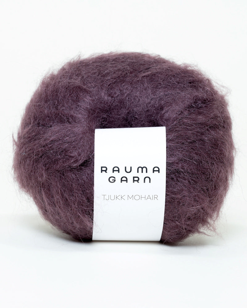 Tjukk Mohair  366 Burgunder -	Tjukk Mohair - Rauma Garn - Garntopia