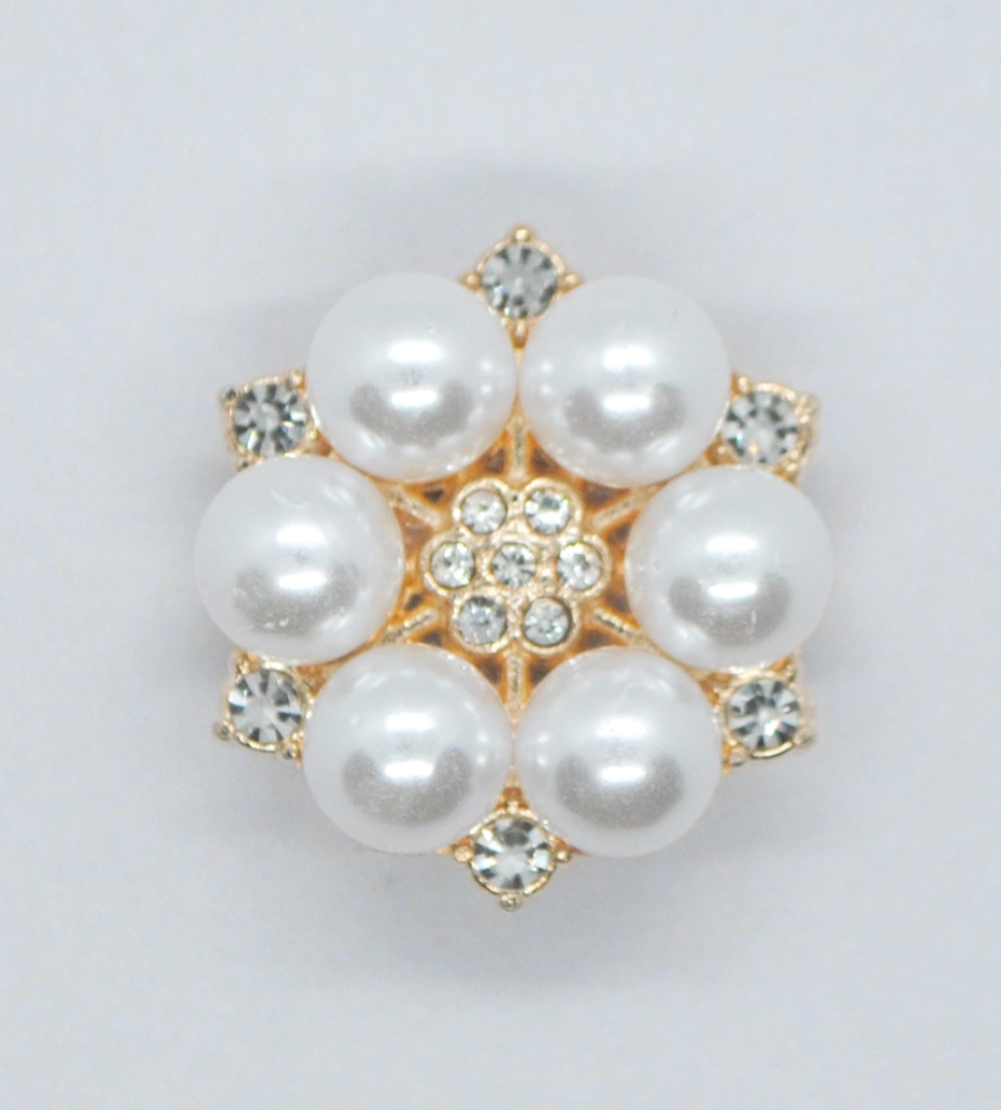 Button Cover - Perle/Krystall - 13 mm - Villy Jensen - Garntopia