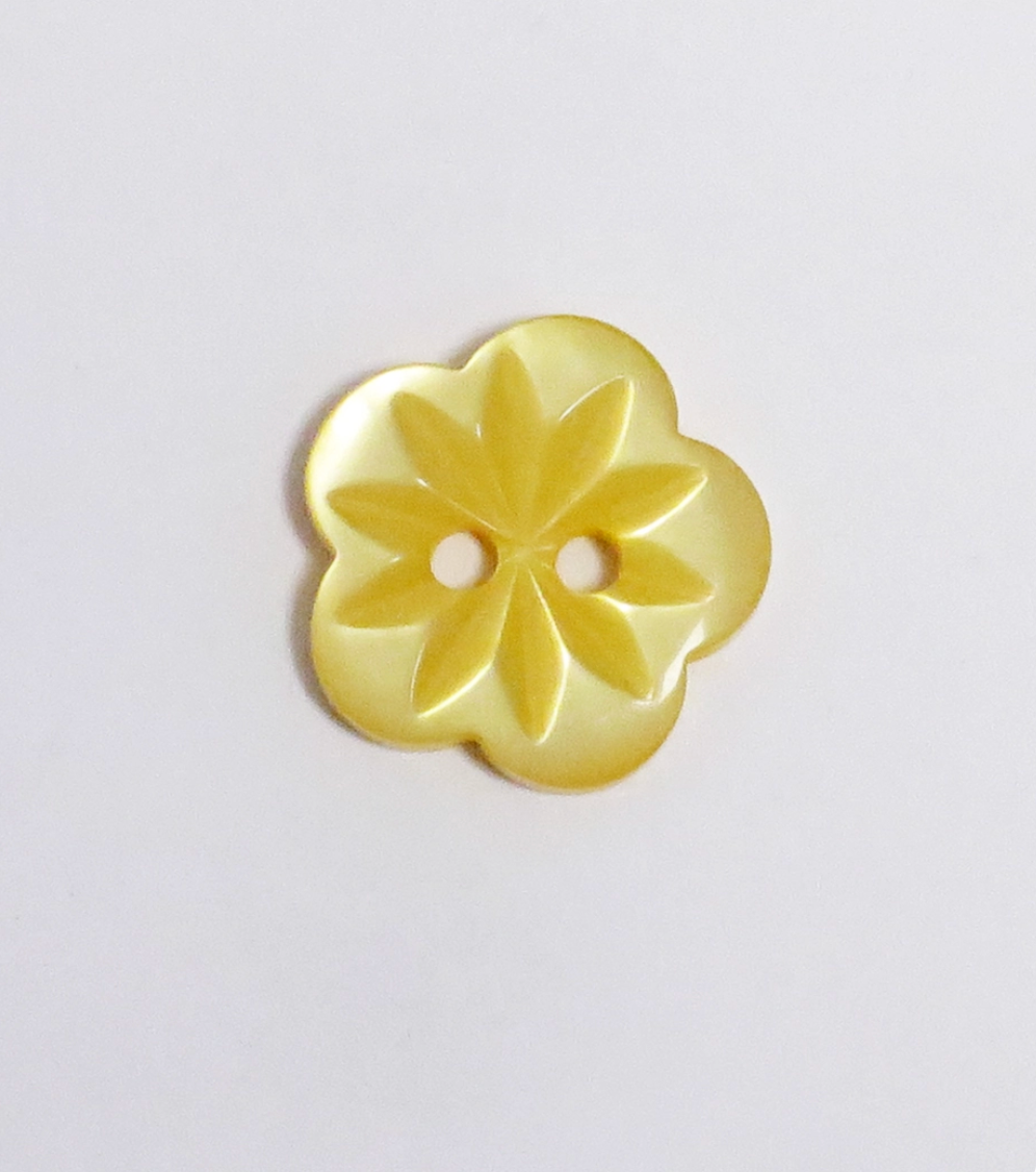 Plastknapp Blomst - Karry - 15mm - Villy Jensen - Garntopia