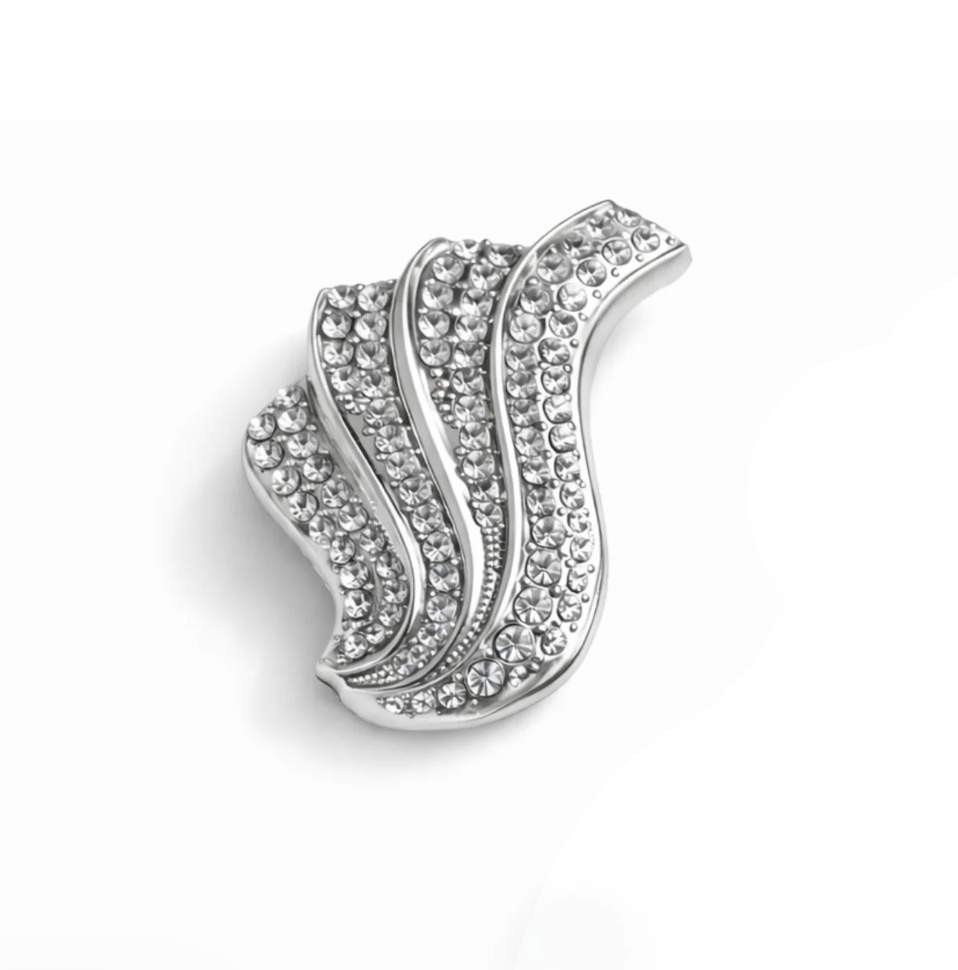 Button Cover - The Modern Wave silver - Touch of EEVA - Garntopia