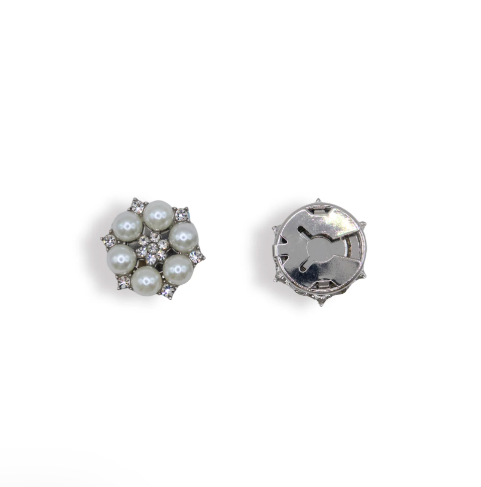 Button Cover - Rebecca silver - Touch of EEVA - Garntopia