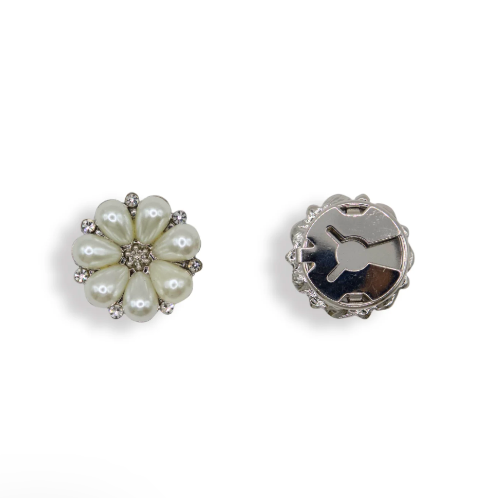 Button Cover - Sadie silver - Touch of EEVA - Garntopia