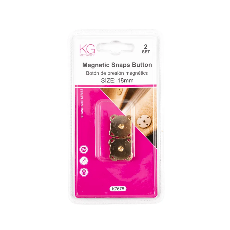 Magnetknapp Gull 18mm K7678 - Kort & Godt - Garntopia