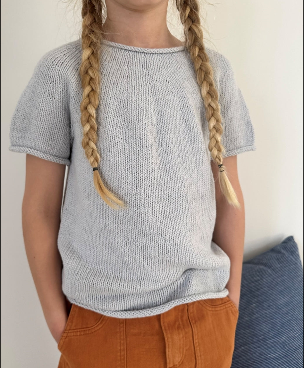 Le Knit - Plain Yoke Tee 20 - Junior - Papir - Lene Holme Samsøe - Garntopia