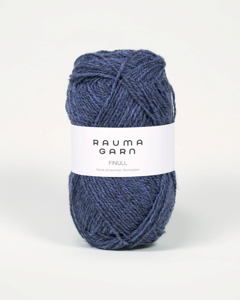 4124 Blå mørkmelert -	Finull Pt2 - Rauma Garn - Garntopia