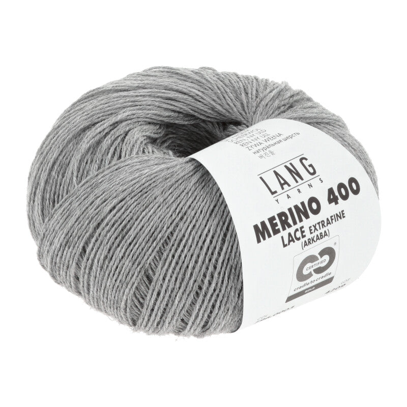 03 Light Grey Melange -	Merino 400 Lace - Lang Yarns - Garntopia
