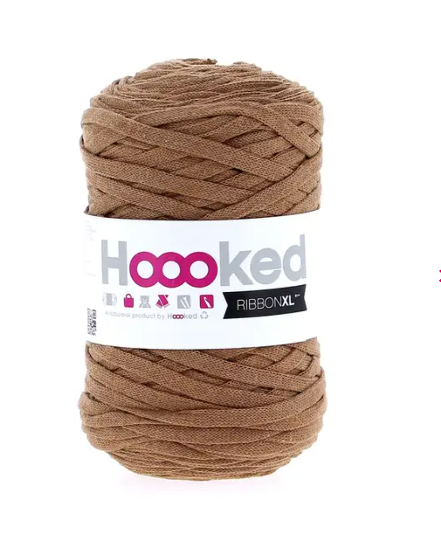Caramel brown -	Ribbon XL Solid - Hoooked Yarn - Garntopia